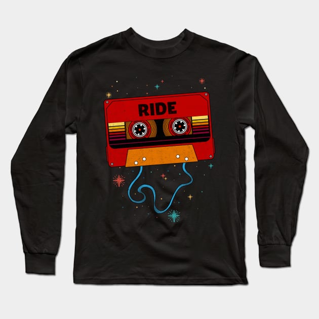 Ride / Retro Vintage Cassette Tape / Music Fanart Long Sleeve T-Shirt by EliseOB